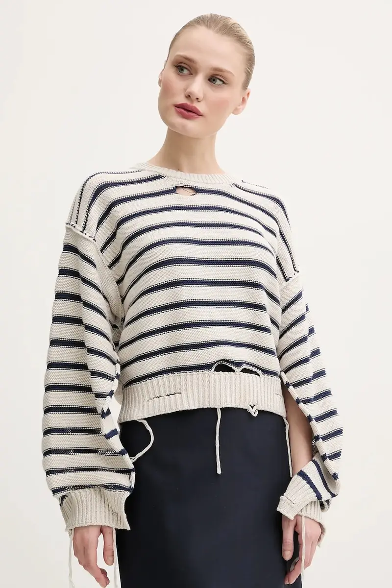 MM6 Maison Margiela maglione donna colore beige S52HL0042.M13080