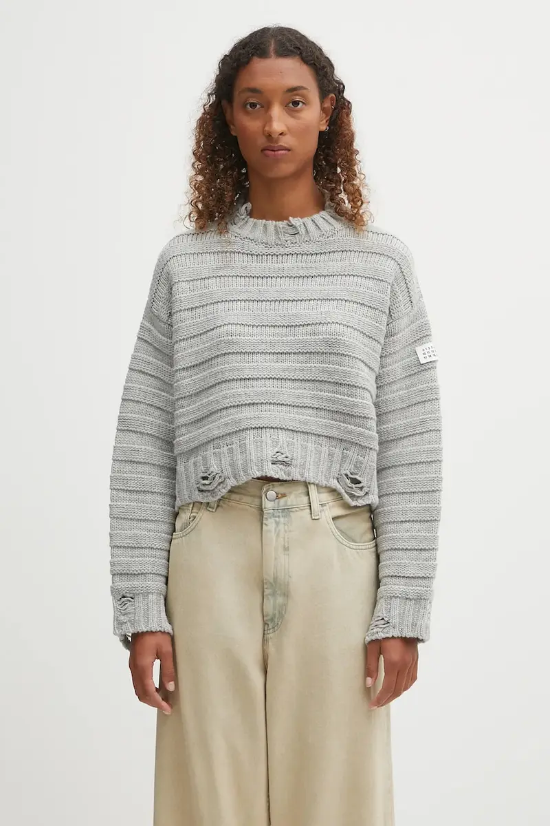 MM6 Maison Margiela maglione in lana donna colore grigio S52HL0031.M13040.857M