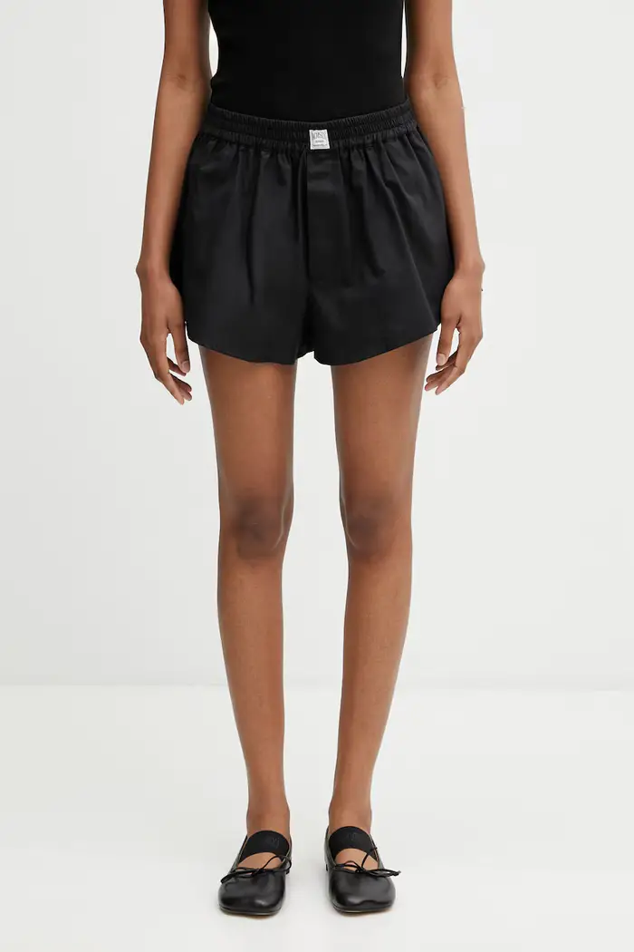 pantaloncini da donna in cotone Nero