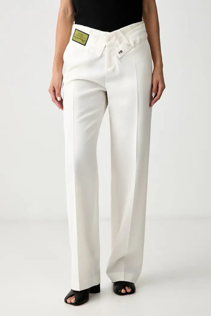 MM6 Maison Margiela pantaloni da donna con lana Beige