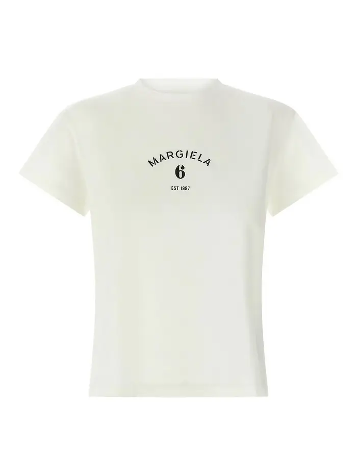 MM6 Maison Margiela T-shirt con stampa logo Bianco