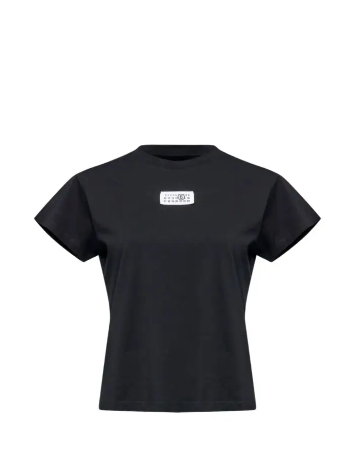 T-shirt in cotone con etichetta frontale