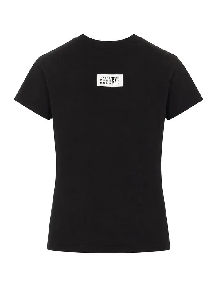 T-shirt nera Marrone