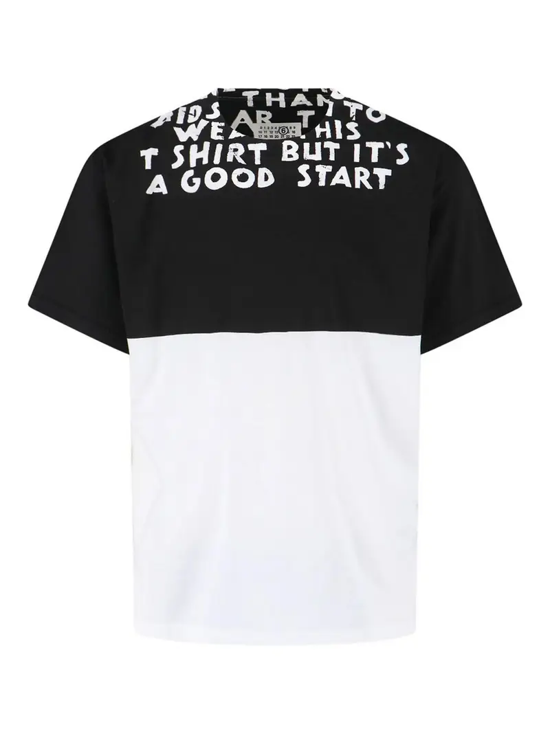 MM6 Maison Margiela Tshirt Logo Bicolore Bianco
