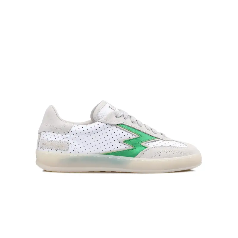 MOACONCEPT Sneaker Club Bianca Logo Opaco Verde Donna