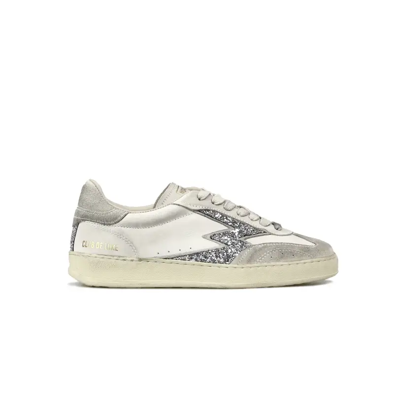 MOACONCEPT Sneaker Club Deluxe Logo Glitter Argento