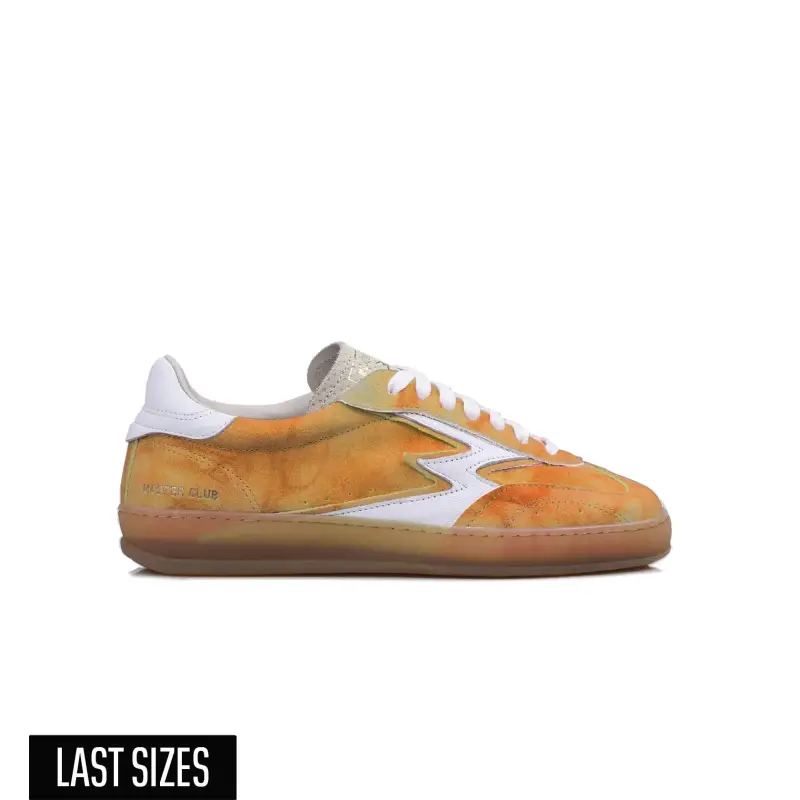 MOACONCEPT Sneaker Club Gialla Logo Pelle Bianca