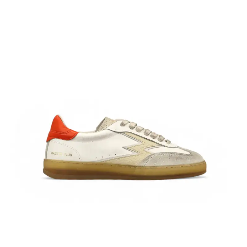 MOACONCEPT Sneaker Club Off White e Arancione Uomo