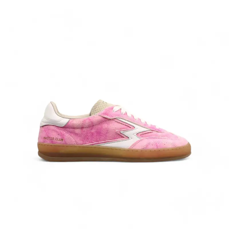 MOACONCEPT Sneaker Club Rosa Dettagli Pelle bianca