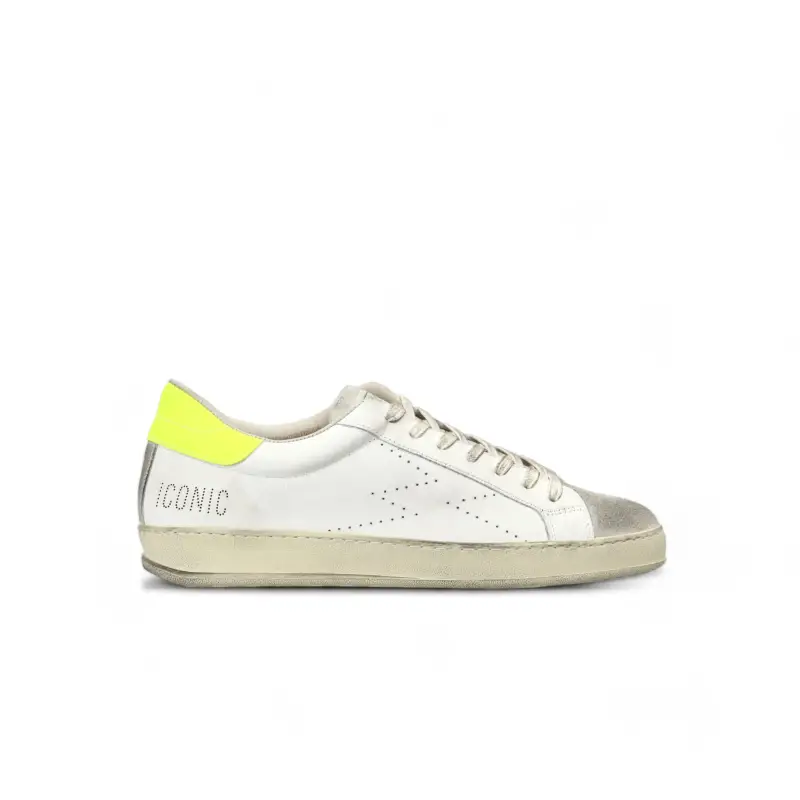 MOACONCEPT Sneaker Iconic Bianco e Giallo Fluo Uomo