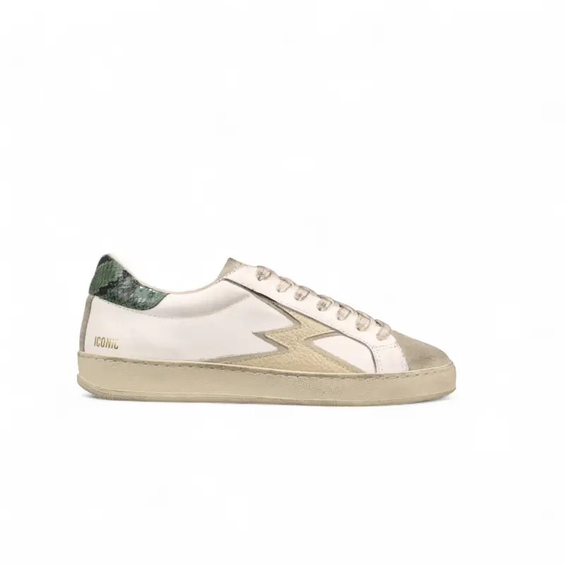 MOACONCEPT Sneaker Iconic Bianco Logo Burro