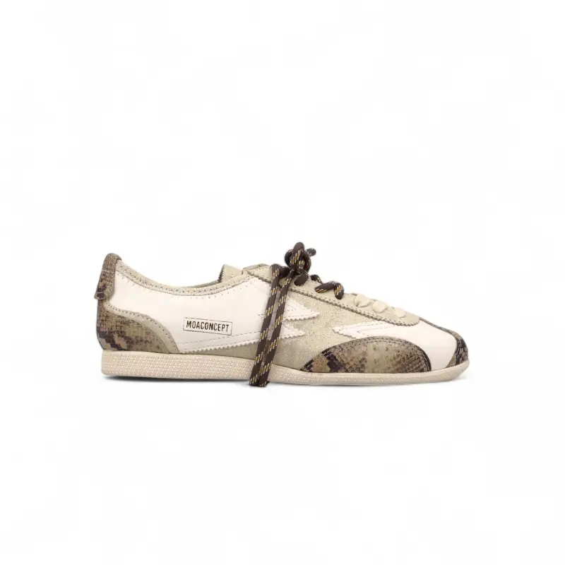 MOACONCEPT Sneaker Ikigai Bianco Dettaglio Stampa Pitone