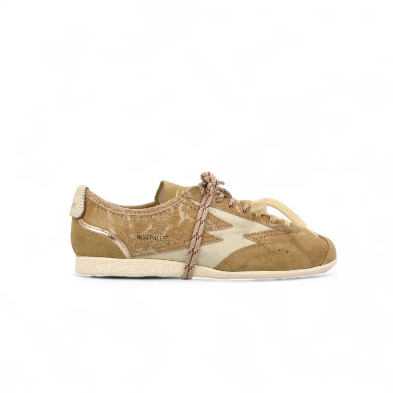 MOACONCEPT Sneaker Ikigai Cognac Crackle Dettaglio Crackle