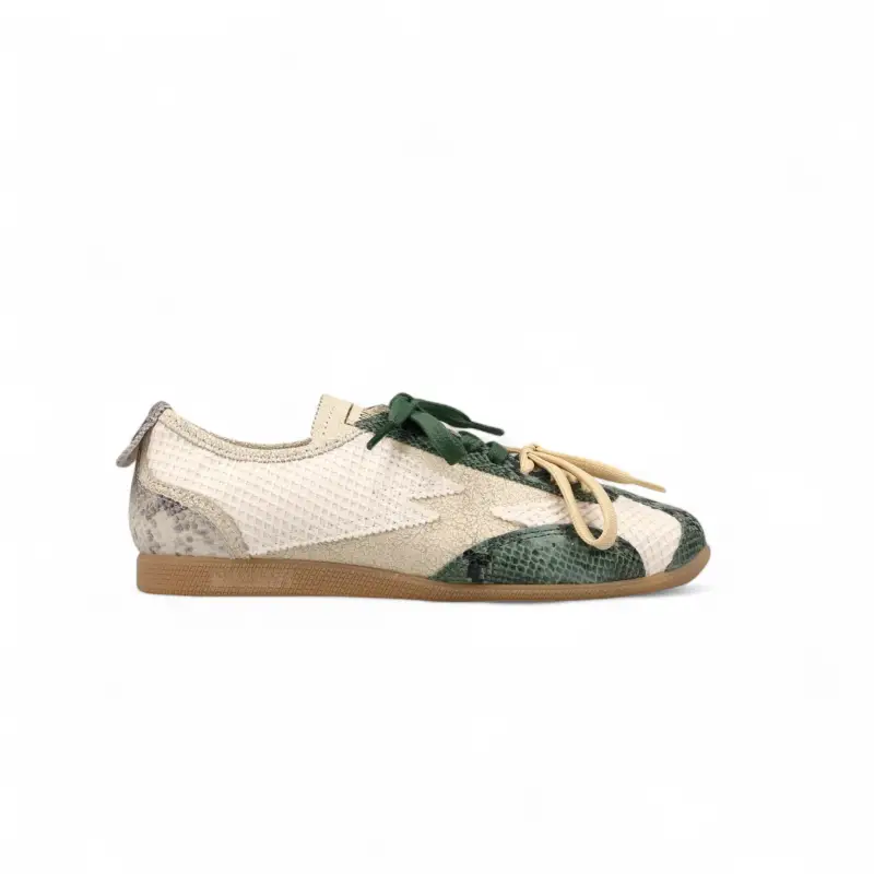 MOACONCEPT Sneaker Ikigai Off White Mesh Dettaglio Pitone