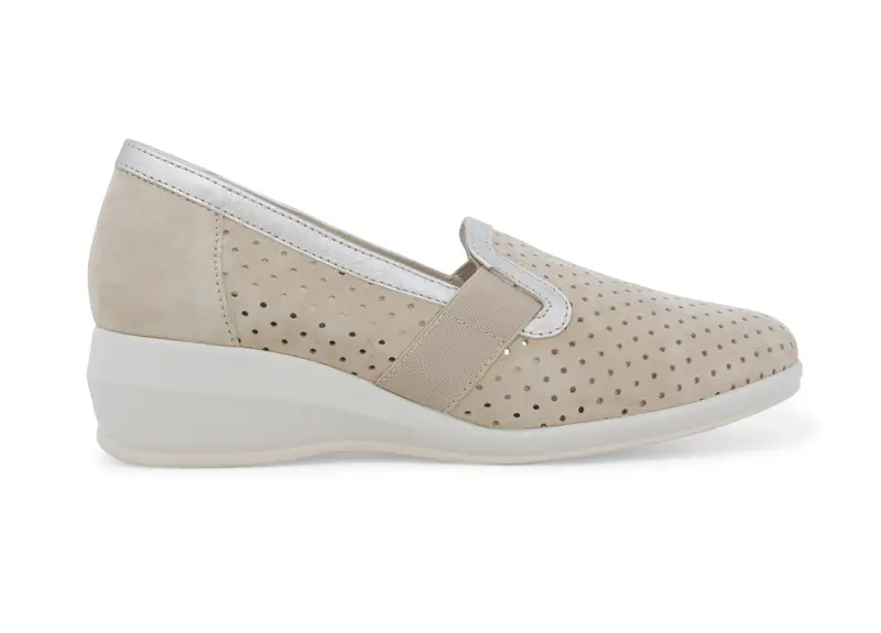 Melluso Mocassino donna comodo in camoscio beige r30618z