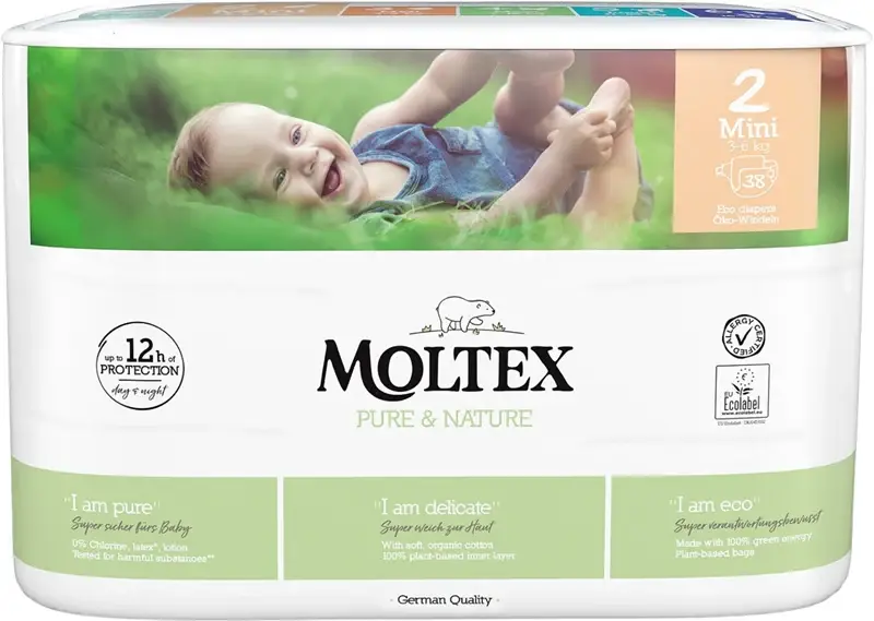 Moltex Pure & Nature Mini pannolini ECO usa e getta 3-6 kg 38 pezzi