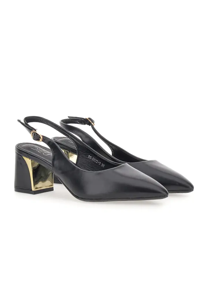 MON DIEU Décolleté Nero slingback tacco medio DQ50233 [NERO]