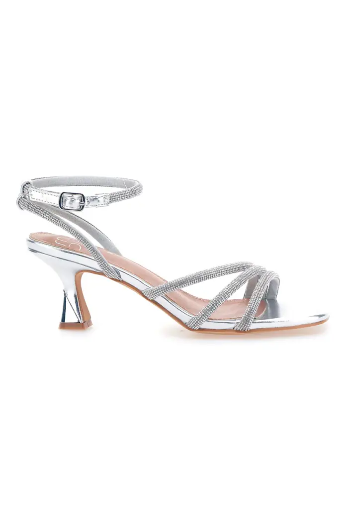MON DIEU Sandali argento con strass e cinturino alla caviglia 1615 [ARGENTO]