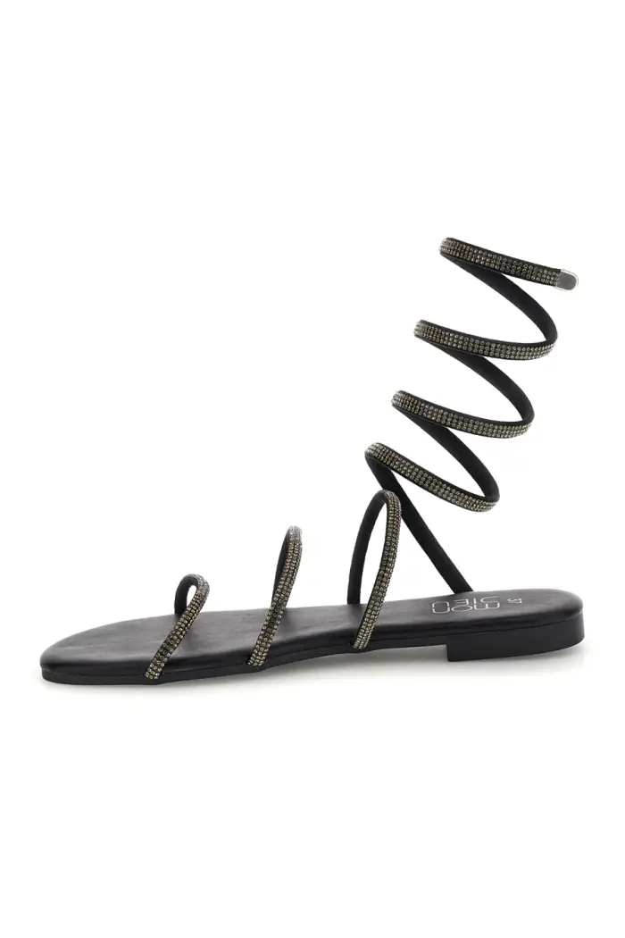 Sandali nero con strass Mon dieu PRE9300 [NERO]