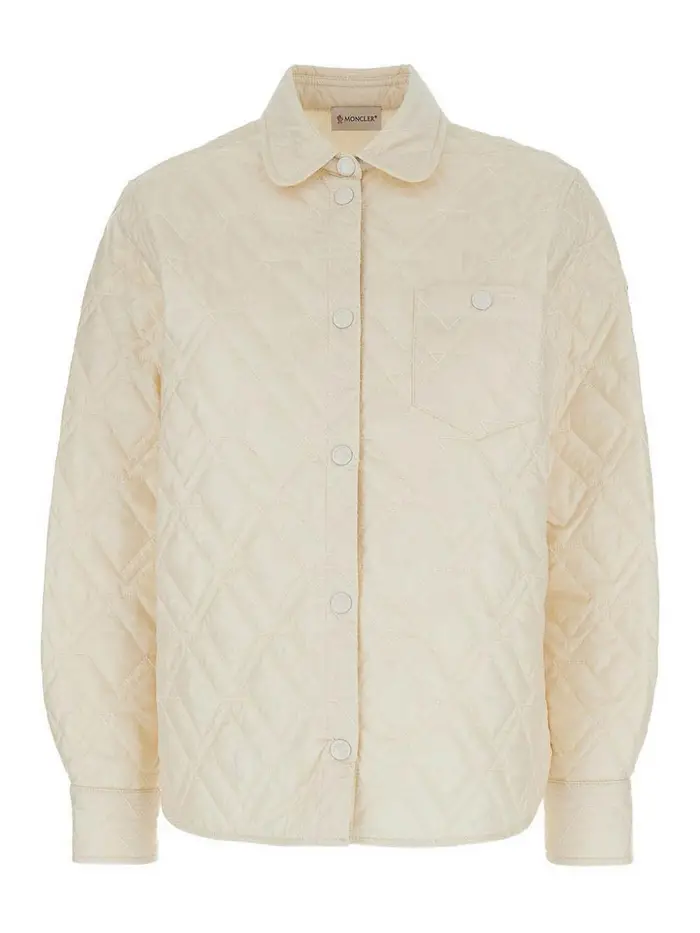 Moncler Giacca Trapuntata Con Bottoni Bianco