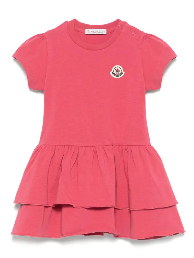 MONCLER KIDS Abito fragola neonata con balze