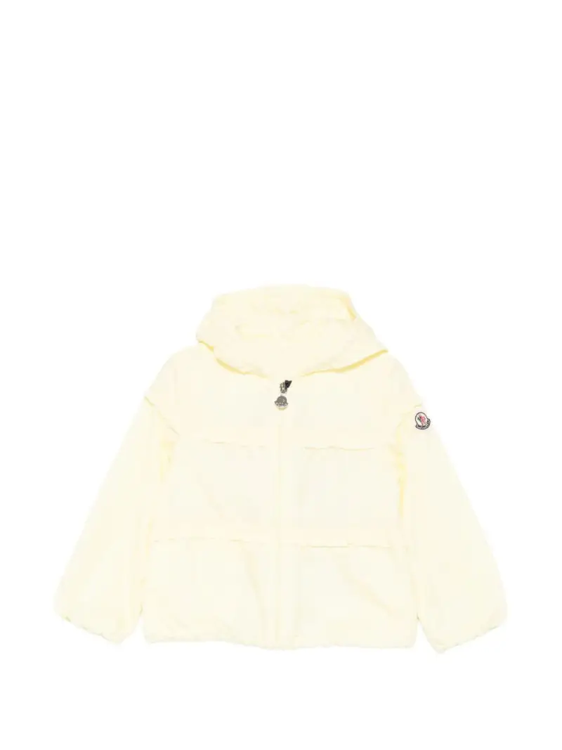 MONCLER KIDS Piumino con cappuccio e dettaglio ruches