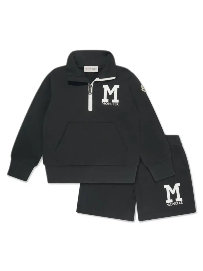 MONCLER KIDS Set da due nero monogramma logo