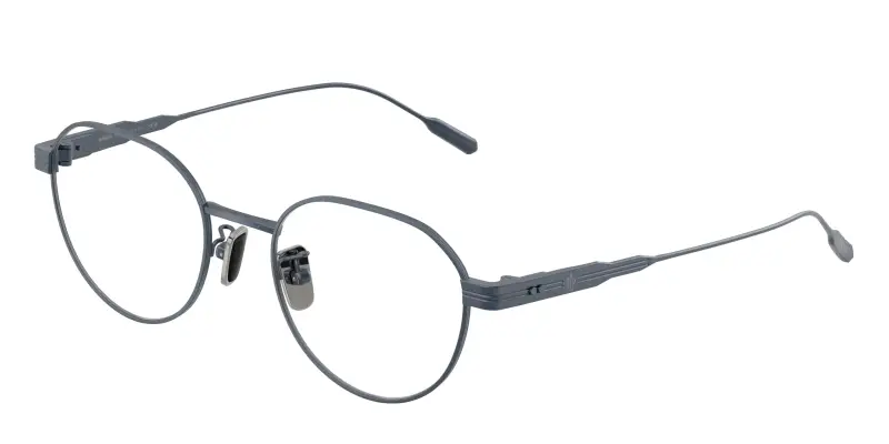 Moncler Unisex ME1007TD 1017 Montature da vista Titanio Blu Trasparente Rotonda Normale