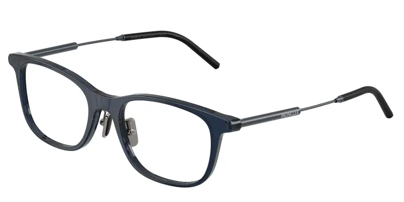 Moncler Unisex ME2013D 3020 Montature da vista Acetato Blu Trasparente Pillow Normale