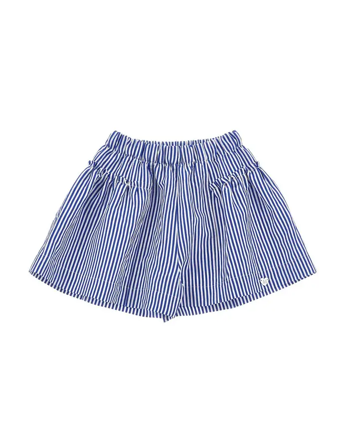 Monnalisa Short in misto viscosa a righe bianche e blu