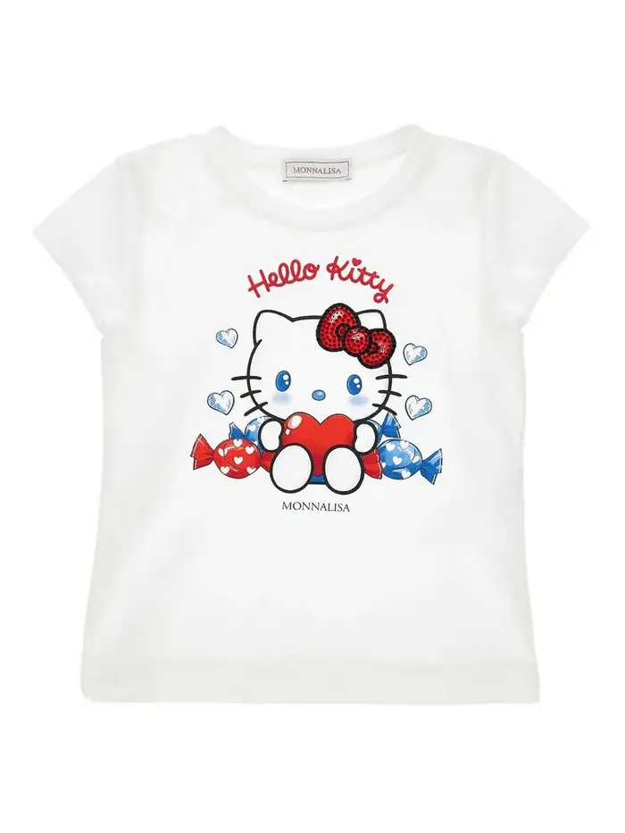 Monnalisa T-Shirt Con Stampa Bianco