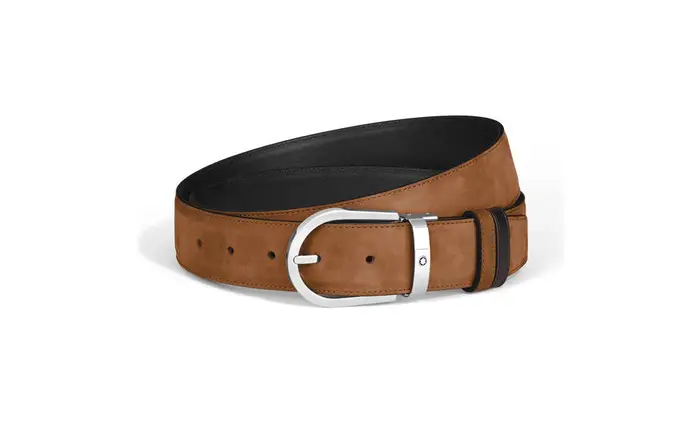 MONTBLANC Cintura Horseshoe Reversibile 35 Mm In Suede