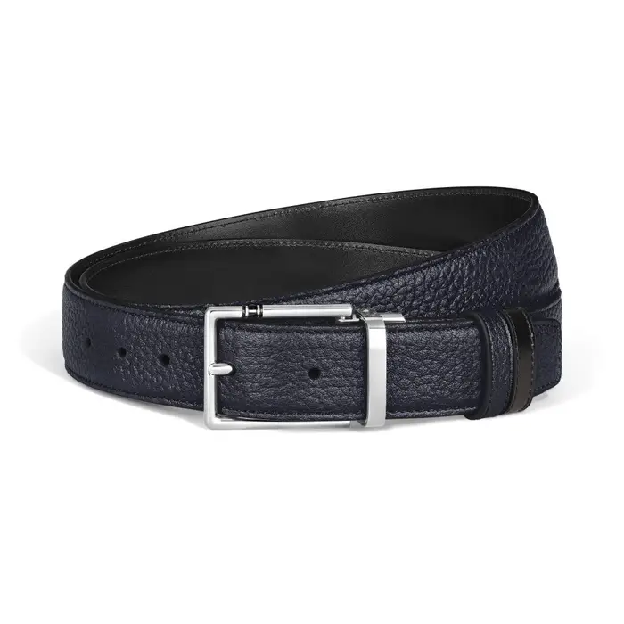 MONTBLANC Cintura Reversibile 30 Mm In Pelle Con Grana Con Fibbia Rettangolare Meisterstück