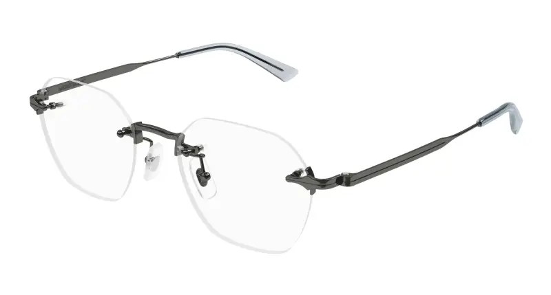 Montblanc Uomo MB0403O 003 Montature da vista Metallo Rutenio Trasparente Rotonda