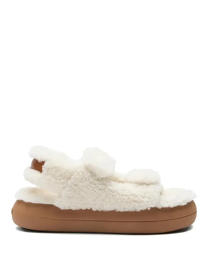 Moon Boot Sandalo Shearling Ice Argento