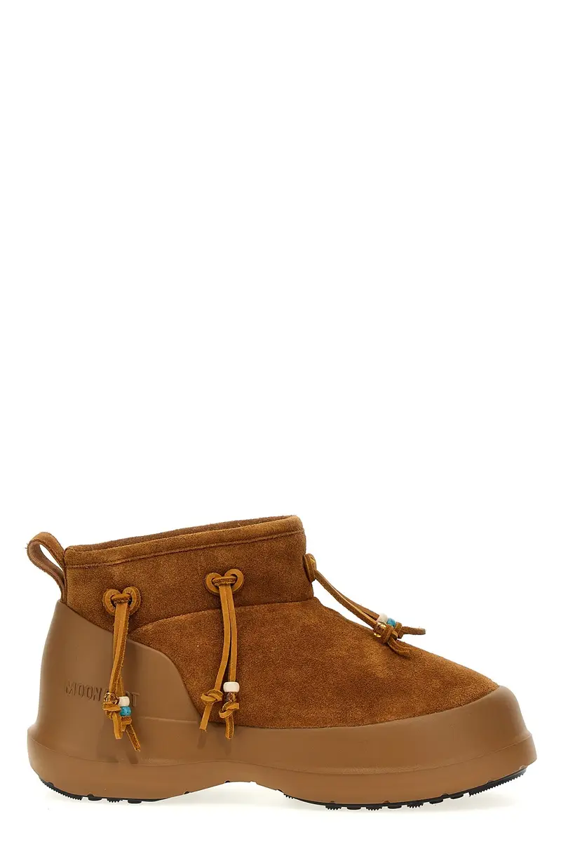 MOON BOOT Stivaletto Luna Low Suede Beads Marrone