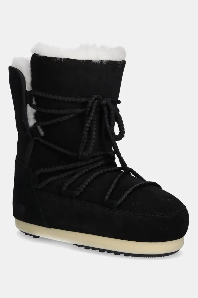 moon boot stivali da neve in camoscio MB EVX BOOT SUEDE / SHEARLING colore nero 80D1470050 N001