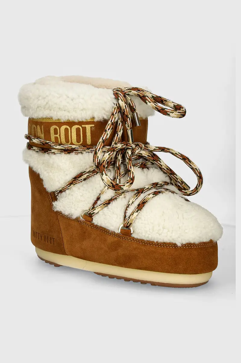 moon boot stivali da neve in camoscio MB ICON LOW SHEARLING colore marrone 80D1409580 MA03