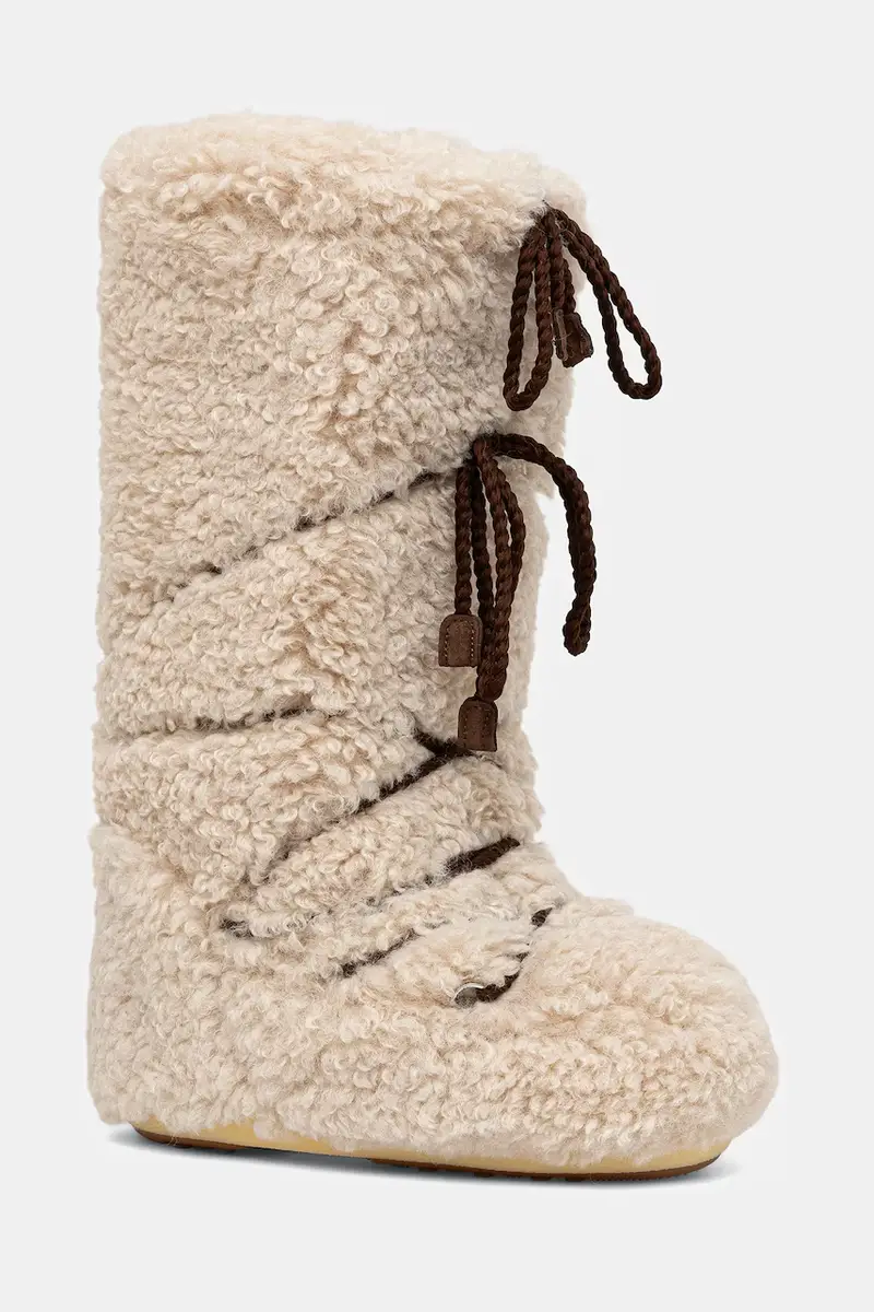 moon boot stivali da neve MB ICON CURLY EXTRA colore beige 80D1403070 L007