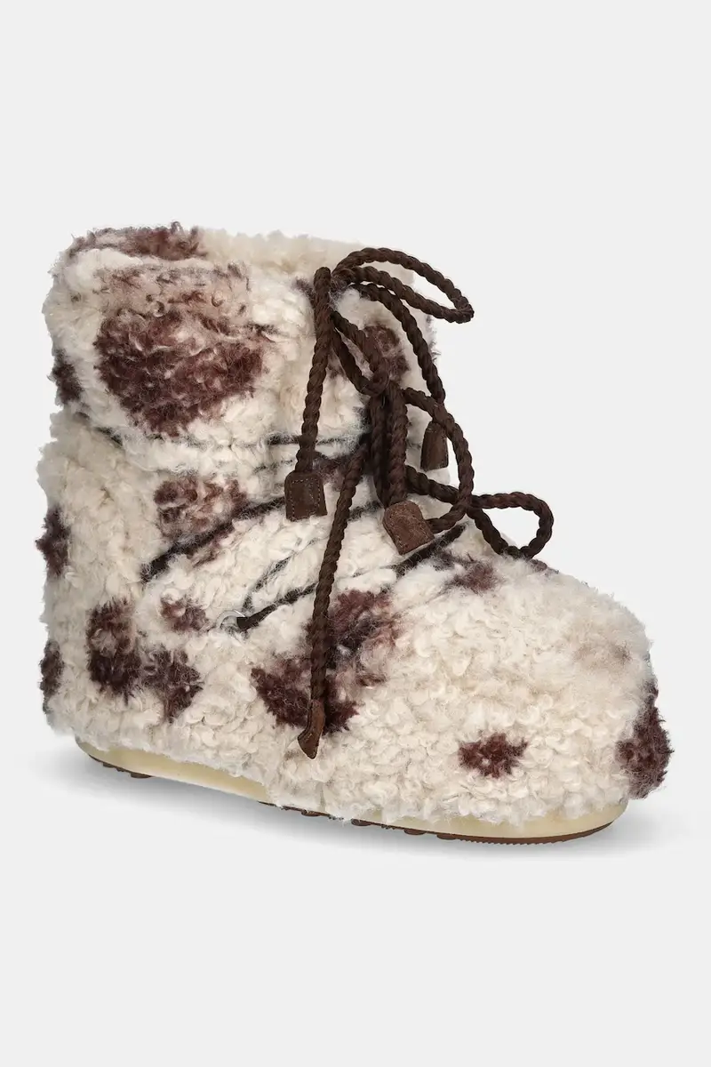 moon boot stivali da neve MB ICON LOW CURLY colore beige 80D1409690 MM04