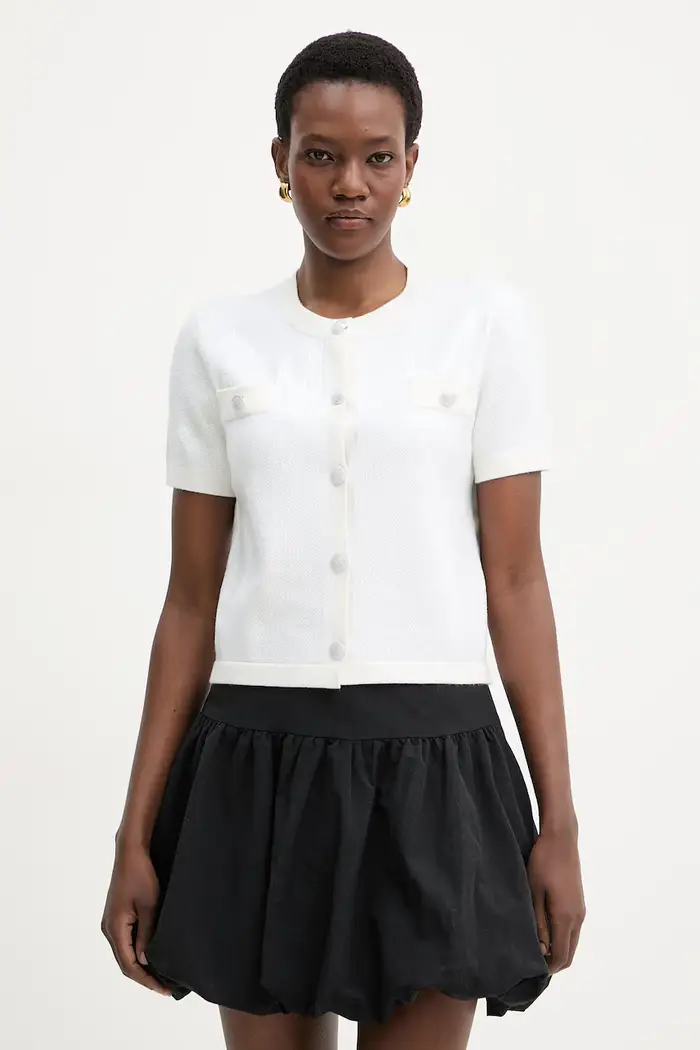 Morgan Cardigan in viscosa MSEKIN Bianco