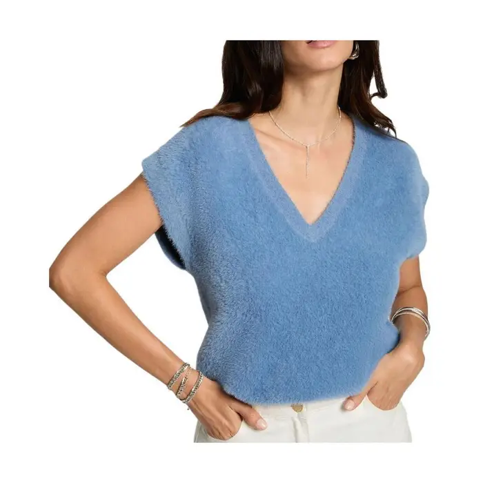 Morgan Gilet / Cardigan Pull Sans Manche Blu