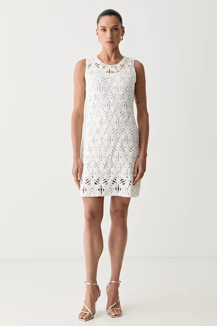 Morgan vestito d estate traforato RMBAL Beige