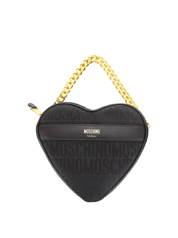 Moschino Borsa a cuore logata Nero