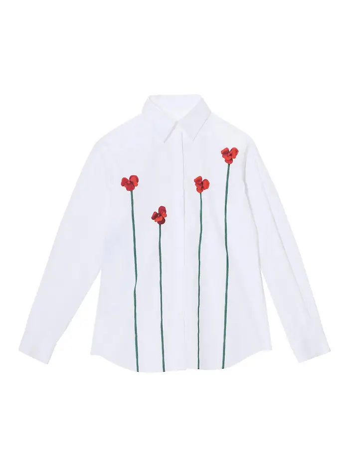 Moschino Camicia Papaveri Multicolore