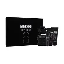 Cofanetto regalo Toy Boy eau de parfum 100 ml, eau de parfum in miniatura 10 ml, balsamo dopobarba 100 ml e gel doccia profumato