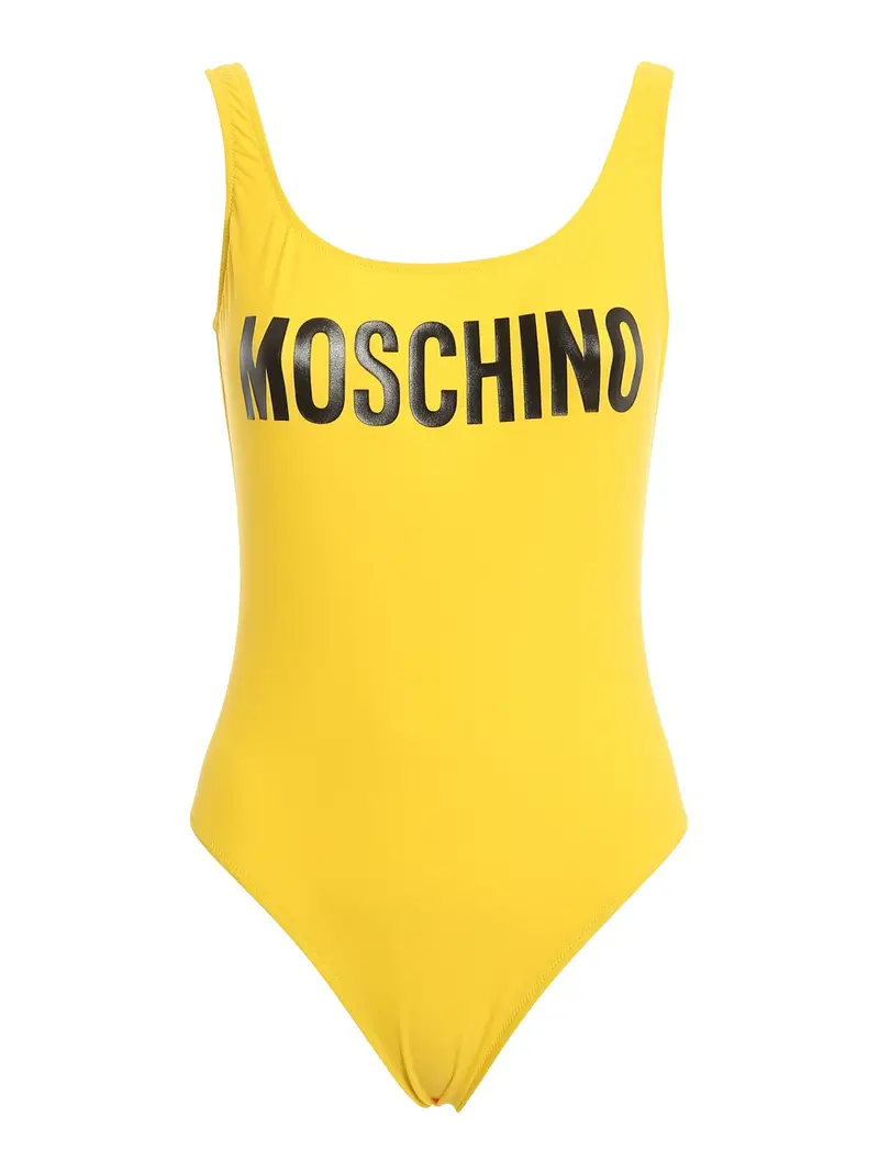 Moschino Costume intero con stampa logo Giallo