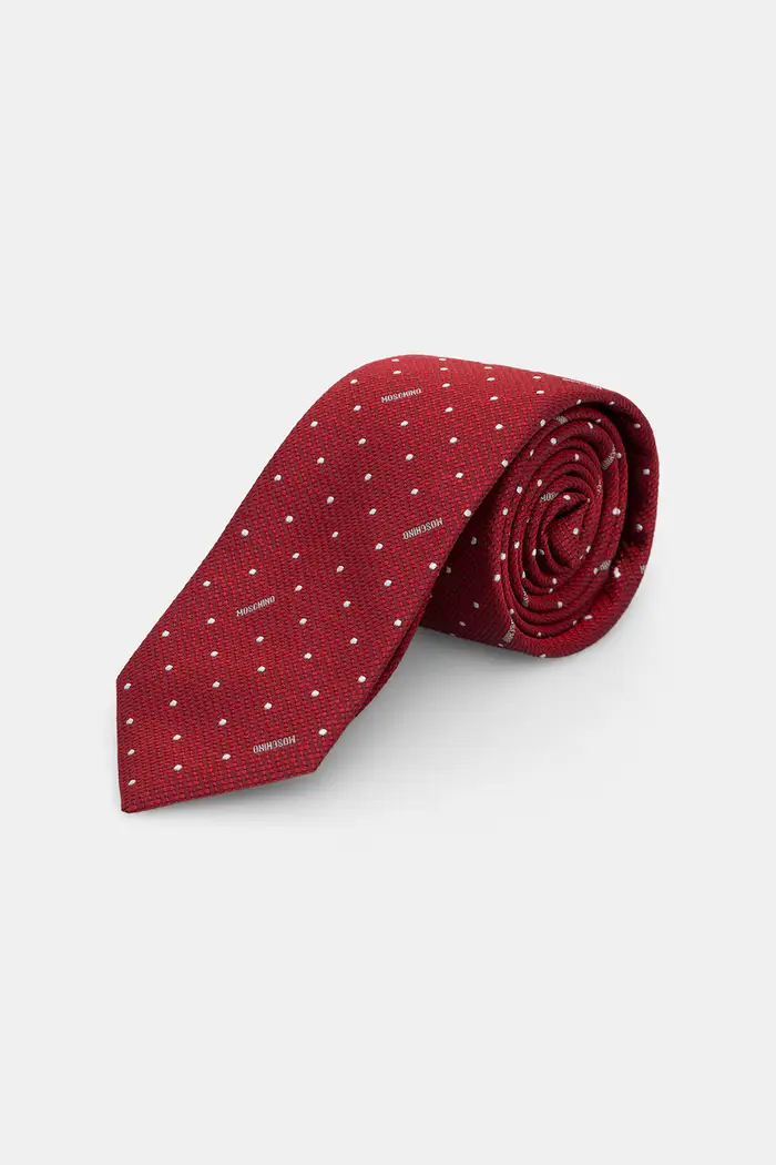 Moschino cravatta da uomo in seta Rosso