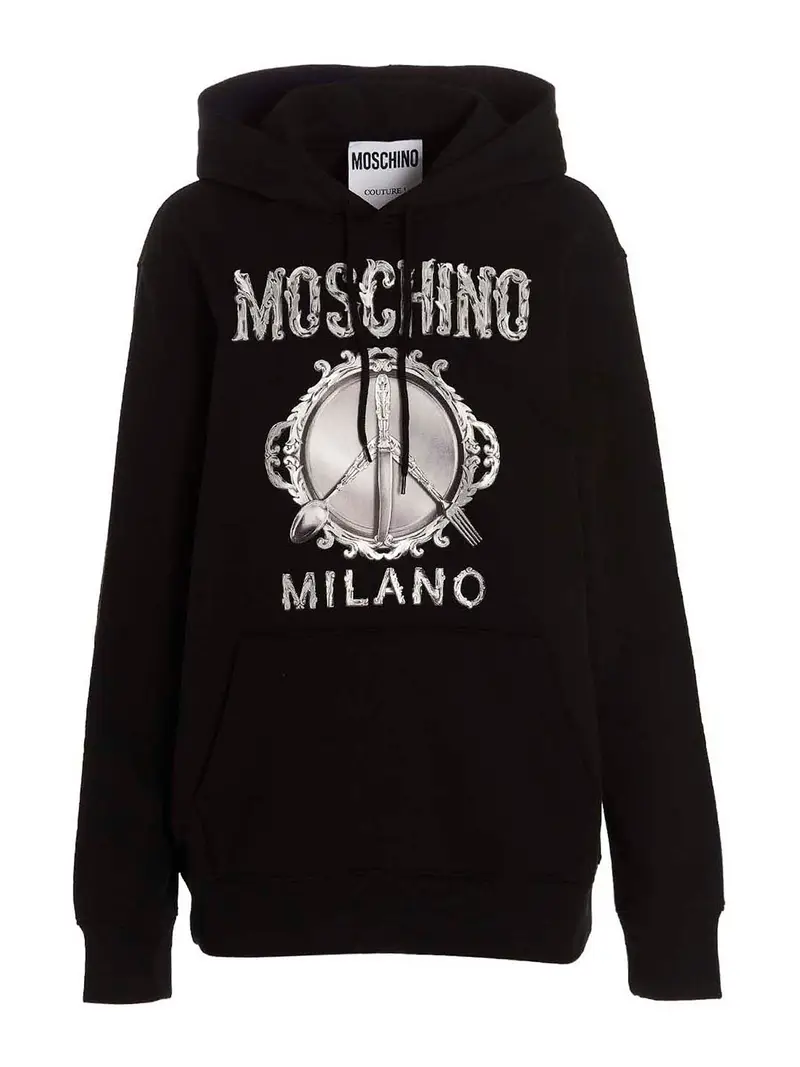 Moschino Felpa con stampa frontale Nero