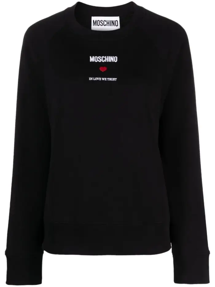 Moschino Felpa nera mini ricamo